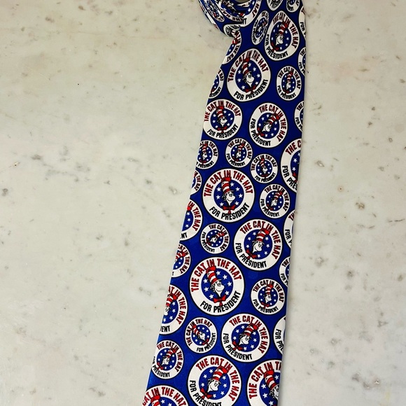 Dr Seuss Cat in the Hat for President silk tie - Picture 1 of 4